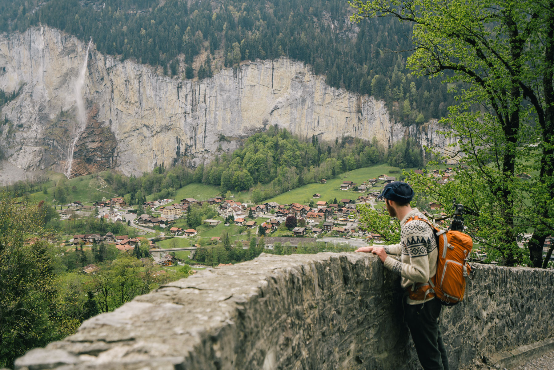 Trail to Lauterbrunnen from Wengen Switzerland