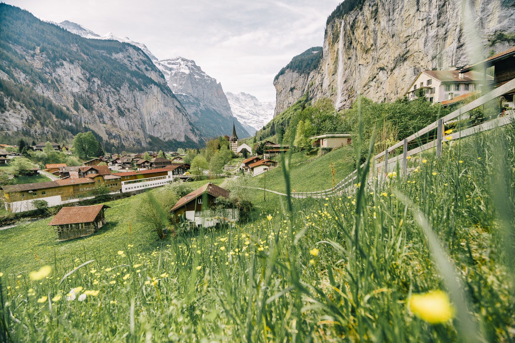 Lauterbrunnen Switzerland Town of 72 waterfalls